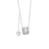 Collar de plata de ley 925 con diseño de nicho para amantes, cadena de clavícula con circonitas de lujo, colgante de rosa y cintura pequeña