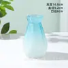 Jarrón de Vidrio Sódico-Cálcico Personalizado Transfronterizo, Frasco de Vidrio para Almacenamiento, Estilo Geométrico Graduado Mate de Lujo Ligero, Decoración para Arreglo Floral de Sala de Estar