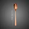 Acero Inoxidable de Grado Alimenticio 304 Cuchara de Mango Largo Cuchara de Mesa Dorada para Café Té con Leche Pulido Espejo Cuchara para Revolver Transfronterizo
