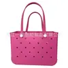 Bolsa de Playa de Eva Perforada en Stock, Bolso de Mano Grande para Mujer, Bolsa Cesta de Almacenamiento para Cosméticos, Bolso Cruzado