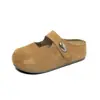 Pantuflas Birkenstock para mujer que aumentan la altura para uso en exteriores, nuevo modelo 2026, mules de punta cerrada con suela gruesa para combinar con faldas, pantuflas sin cordones