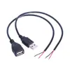 Cable DIY de Dos Conductores a Puerto USB Macho a Conector Hembra Cable de 0.3 Milímetros Cuadrados Cable de Carga 2P Jack USB 3A