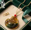 Colgantes de Buda de la Risa de Vidrio de Varios Estilos, Colgantes de Buda Maitreya Tipo Hielo, Joyería de Piedras Preciosas para Plataformas de Transmisión en Vivo del Fabricante