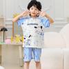 Pijamas de verano para niños de comercio exterior, cuello redondo, manga corta, para niños y niñas, dibujos animados, traje de aire acondicionado de verano para niños medianos y grandes, venta al por mayor