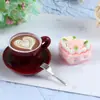 Mini adornos para decoración de casa de muñecas, tazas de café mini simuladas, granos de café, fabricante de accesorios de resina para bricolaje