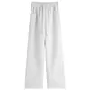 Calça Jogger Cinza de Perna Larga Estilo Coreano Feminina Outono/Inverno 2026 Com Veludo Engrossado Petite Emagrecedora Perna Reta Calça de Moletom Longa