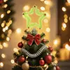 Decoración Navideña Árbol de Navidad Nuevo Producto Transfronterizo Decoración de Copa de Árbol Peluda Estrella de Cinco Puntas Verde Decoraciones Navideñas