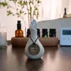 Botella de Perfume, Recipiente para Aceites Esenciales, Cuenco para Aceites Esenciales, Botella de Aceite Esencial con Forma de Hoja, Bandeja de Madera, Herramientas de Masaje para Spa, para Uso en Salones de Belleza