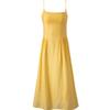 L24251-24 primavera temprana nuevo estilo pastoral retro francés niña casual amarillo falda larga vestido de tirantes