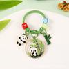 Llavero de Metal de Panda de Dibujos Animados Creativo Tendencia Nacional Bambú Lindo Colgante Estilo Ins Llavero para Bolso Colgante Pequeño