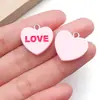 Pingente de Coração de Pêssego em Resina para Dia dos Namorados Carta de Amor Transfronteiriça Acessórios de Joia para Corrente de Celular Brincos DIY
