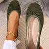 Mocasines de gamuza con moño para mujer, con bordes elásticos que se adaptan al pie y evitan rozaduras, adecuados para ir al trabajo.