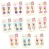 Estilo océano cola de sirena concha estrella de mar aretes para niños sin perforación orejas niñas colgante de perla a prueba de dolor lindos aretes