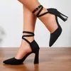 Invierno 2025 Nuevo Estilo Hueco Versátil Simple y Elegante Hebilla Tacones Altos Directo del Fabricante, Nuestros Zapatos de Mujer Transfronterizos