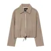 Estilo Europeo y Americano Transfronterizo Z 2026 Nueva Moda Elegante Ropa de Mujer al por Mayor Chaqueta Corta Elegante con Cuello y Manga Larga 1327572
