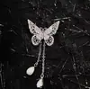 Broche de Moda Exquisito de Gama Alta con Borla y Mariposa, Elegante Accesorio de Corsage, Pin de Solapa para Qipao, Imperdible de Seguridad Anti-Exposición