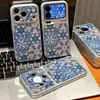 Flor de Mandala Azul Retro Aplicable a Cambio Instantáneo iPhone 18 Pro Max Funda de Teléfono Galvanizada Apple 17 Funda Protectora 16