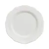 Plato de Cerámica Blanco Puro con Relieve de Encaje Retro Europeo Francés Estilo Ins Plato de Postre de Gama Alta Plato para Desayuno y Snacks