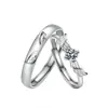 Anillo Par de Pareja Bi-ala Doble Vuelo Plata de Ley S925 Par de Alas Estilo Coreano Lujo Ligero Par de Regalo Día de San Valentín Chino Personalizado Creativo