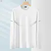 Camiseta de manga larga de otoño, capa base talla grande, cuello redondo para hombre, top simple y holgado, estilo coreano, camiseta estampada de moda