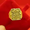 Anel Masculino Dourado Imitando Areia Espessado para Trazer Riqueza e Fortuna para Anel de Homens Idosos Joias E-Commerce Transmissão Ao Vivo Fornecimento Atacado