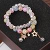 Pulseira de cristal doce fresca colorida estilo coreano pipoca doce estrela moda pulseira feminina joias multicamadas atacado