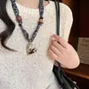 Collar de Corazón con Estampado de Leopardo Coreano Bufanda de Seda Diseño de Ajuste de Cordón con Cuentas Flor Moda Accesorios Personalizados Collar para Mujer