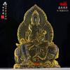 18,7 cm Quatro Bodhisattvas Esmaltados Manjusri Puxiantigarbha Guanyin Bodhisattva adoravam ornamentos de Buda Esmaltados
