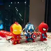 Llavero de Spider-Man de Dibujos Animados PVC Capitán América Iron Man Adornos Marvel Hecho a Mano Bolso de Oficina Colgante
