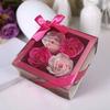 Caixa de Presente com 4 Flores de Sabão de Rosa Artificiais, Presente Prático para Festival, Lembrancinha de Casamento, Brinde para Evento Promocional