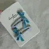 Pasador Floral de Flores Frescas Azules Hecho a Mano BB Clip Pinza para Flequillo Traje Par de Lazos Infantiles Pasador Pelo