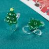 Pendientes navideños de nicho lindos pendientes de resina para perforación de oreja nuevos pendientes pequeños simples elegantes de moda para mujeres