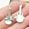 DIY Nuevo Xizang Plata Serie de Música Violín Pipa Nota Colgante Accesorios de Joyería Llavero Colgante de Collar