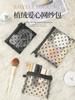 Bolsa de Cosméticos con Malla Afelpada en Forma de Corazón, Bolsa de Almacenamiento Portátil Visible, Bolsa Morado Taro, Bolsa de Gran Capacidad, Bolsa de Cosméticos Nueva