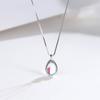 925 Colar de prata esterlina Mulheres ins simples elegante japonês-coreano nicho gotas de água Aurora Gradiente Moonstone Pingente Clavícula Corrente Clavícula