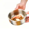 Cuenco para Cocinar al Vapor de Acero Inoxidable 304 con Tapa, Cuenco Metálico de Grado Alimenticio para Huevo, Arroz, Sopa