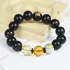 Pulsera de Ágata Roja Natural con los Doce Animales del Zodiaco para Hombres y Mujeres, Bañada en Oro, Imitación Bagua, Cristal Amarillo y Blanco, 8-14 mm