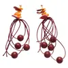 Pendientes Largos de Borla con Cuentas de Concha Acrílica Exagerada Estilo Vacacional, Únicos, de Nicho, Pendientes de Gama Alta para Mujer