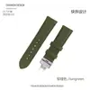 Correa de Lona de Liberación Rápida Material de Nylon Cuero Genuino Impermeable Sudor Hebilla de Mariposa de Doble Presión para Samsung Jiaming Huawei GT