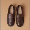 Elegantes Zapatos de Piel Suave 2026 Primavera y Otoño Nuevos Zapatos Brogue Retro Mocasines Británicos Zapatos Casuales