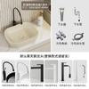 Estilo Crema Apartamento Pequeño Lavabo de Cerámica con Encimera Lavabo Ovalado Lavabo de Arte para Baño Hogar