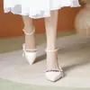 Sapatos Femininos para Primavera e Outono, Salto Alto, Salto Fino, Sapatos de Boca Rasa com Tira Única 2026, Estilo Chanel, Novo Estilo Chinês