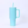 Termo portátil de acero inoxidable 304 de gran capacidad para coche, taza de 40 oz, color caramelo, con tubo de succión y asa, venta al por mayor