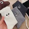 Meias de renda para outono e inverno até a panturrilha, meias fofas de desenho animado para mulheres, estilo versátil, design de bolhas, alta qualidade, estilo preppy, transmitindo uma vibe jovem e feminina
