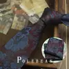 Gravata Marrom Retrô Listrada com Flores Estilo Coreano Amarrada à Mão para Homens Britânica 8cm Formal Anfitrião Negócios Casamento Noivo