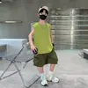 Chaleco Ligero de Verano para Niños 2026 Nuevo Estilo Camiseta sin Mangas Tipo Tanque para Bebé Conjunto de Verano de Moda para Niños