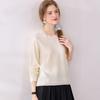 [100% Lana] 2050 Principios de Otoño Nueva Moda Casual Casual Hueco Cuello Redondo Cárdigan Suéter de Punto para Mujer