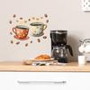 Nuevo Fun-F933 Taza de Café Granos de Café y Corazón Restaurante Cocina Hogar Decoración de Pared Pegatina Autoadhesiva