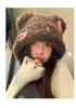 Sombrero Lindo y Dulce de Venta Caliente Transfronterizo Otoño e Invierno Protección Cálida para las Orejas Sombrero de Celebridad de Internet Gato Lazo Sombrero Lei Feng