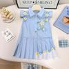 Vestido Dulce para Niñas Verano Nuevo Estilo Vestido de Moda con Empalme de Flores Estéreo para Bebé Niña Axb766